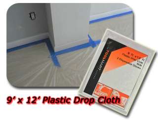 12 Plastic Drop Cloth w/ 2 Disposable Gloves NEW  