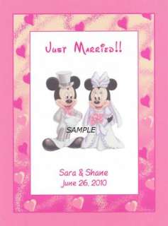 Mickey Minnie JUST MARRIED Refrigerator Wedding Magnet  