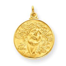 14K 14kt Gold Face of Jesus Pendant Medal 4.6 grams Pendant NEW  