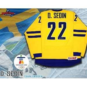 Daniel Sedin 2010 Olympic Team Sweden Autographed Jersey   Autographed 