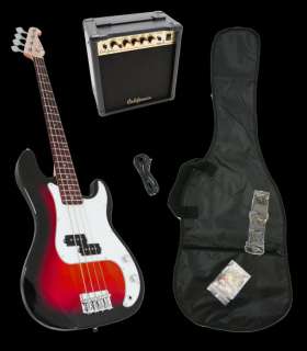 NEW REDBURST Electric Bass Guitar Combo+Strap+Gigbag+15w AMP  