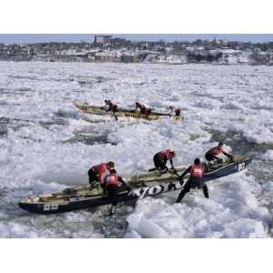  Ice Canoe Races on the St. Lawrence River During Winter 