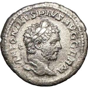 CARACALLA 215AD Rare Ancient Silver Roman Coin Medicine God Asclepius 