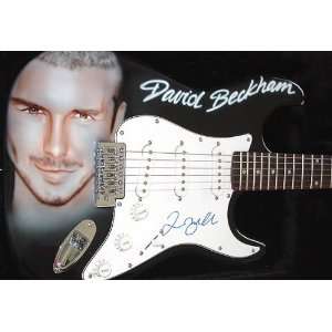DAVID BECKHAM Autographed AIRBRUSHED Signed Guitar