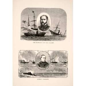  1881 Wood Engraving Admiral David Farragut American Civil 