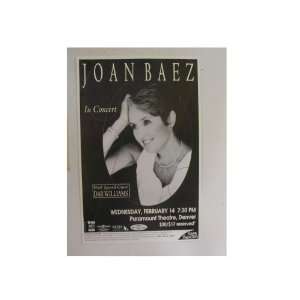 Joan Baez Handbill Poster In Concert Famous Folk Singer With Dar 
