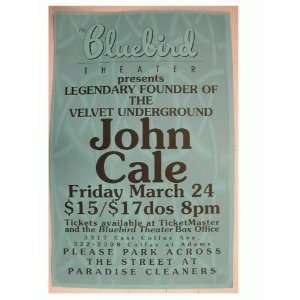 John Cale Handbill Poster Velvet Underground The