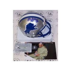 Lem Barney Autographed Detroit Lions Mini Football Helmet with HOF 93 