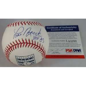 Lou Brock Autographed Ball   HOF * * PSA DNA   Autographed Baseballs
