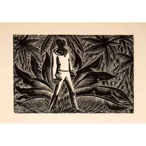  1930 Woodcut Lynd Ward Portrait African American Botanical 