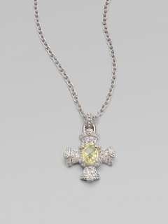 Judith Ripka   White Sapphire and Canary Crystal Sterling Silver 