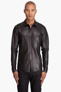 Maison Martin Margiela Black Leather Shirt for men  SSENSE