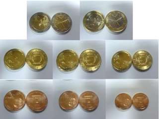 MALTA 2008 Coins   Set of 8 Euro Coin UNC taken from rolls   1c to 