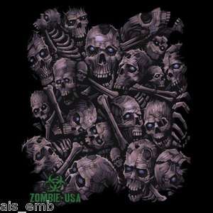 725o Zombie Skull Stack Heat Transfer T Shirt Fabric Sweatshirt Iron 