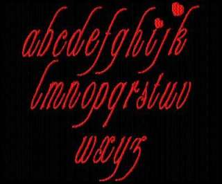 FANCY HEART VALENTINES FONT EMBROIDERY MACHINE DESIGNS  