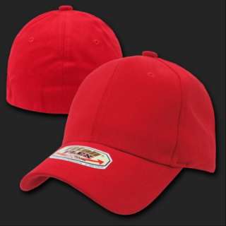 RED Cotton Flex Fit Fitall Blank Baseball CAP Hat L/XL Large / XLarge 