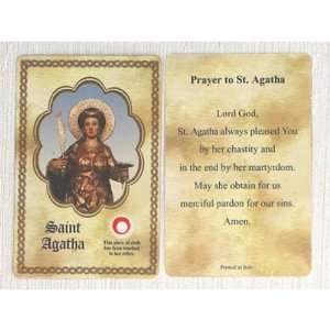  25 St. Agatha Third Class Relic Prayer Cards