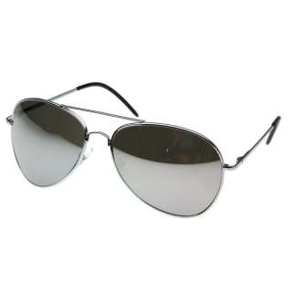   Oversize Large Metal Mirror Lens Aviator Sunglasses 64mm + Free Pouch