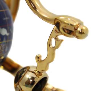 Gemstone Globe 3 Leg Gold Stand   Marine Blue  