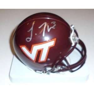  Logan Thomas Signed Virginia Tech Hokies Mini Helmet 