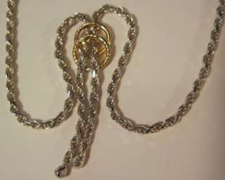 ITALY 925 STERLING SILVER 18 ROPE NECKLACE~GOLD RINGS  