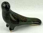   Art Pottery Bird Parrot Dark Glaze Grey Figurine Sculpture Mexico