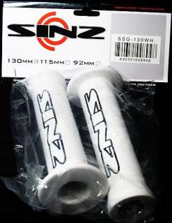 SINZ STICKY 130mm BMX BIKE GRIPS WHITE FULL LENGTH  