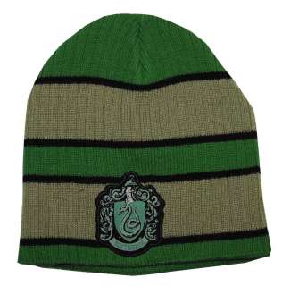 Harry Potter Slytherin House Crest Hogwarts Striped Beanie Hat  