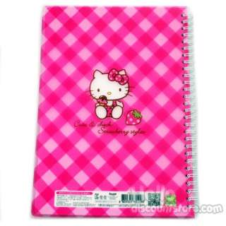 Hello Kitty Hard Cover Sprial Notebook  Strawberry  