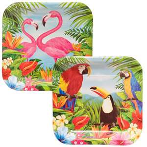   Picks Hawaiian Luau Party Flamingo Tiki Palms Parrots Hibiscus  