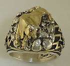 Golden Heraldic lion signet ring Sterling Silver Sml. items in 