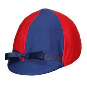 Equestrian Riding Helmet Cover   Navy Blue and Red  Sports 