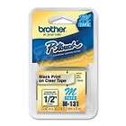 BROTHER M131 1/2INCH BLACK ON CLEAR NON LAMINATED LABEL MAKER TAPE FOR 