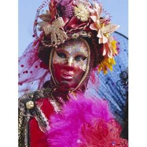  Person Wearing Masked Carnival Costume, Venice Carnival 