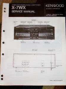 Kenwood X 7WX Stereo Cassette Deck Service/Parts Manual  