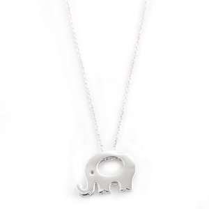 Alex Woo Style High Gloss Finish Silver Plated Lazy Elephant Necklace