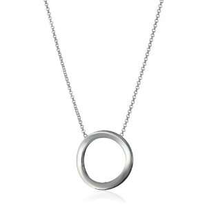  Argento Vivo Curved Mod Round open Pendant on Chain 