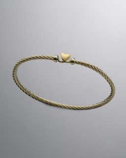 Y0J7Y David Yurman Cable Collectibles Heart Lock Bracelet, 2.6mm