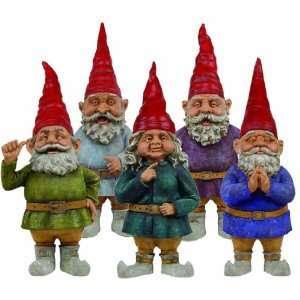 32 Toad Hollow Gnomes (Set of 5) Patio, Lawn & Garden