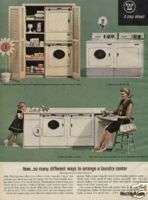 1964 Westinghouse Washer Dryer Laundry Center Woman Ad  