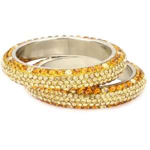 Chamak by priya kakkar Set Of 2 Orange and Gold Crystallized Bangle 
