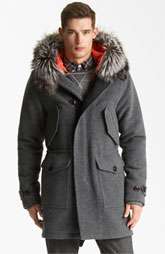 NEW! Todd Snyder Genuine Fox Fur Trim Wool Coat $2,695.00