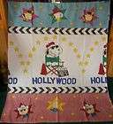 SNOOPY PEANUTS HOLLYWOOD TWIN FLAT BED SHEET FABRIC