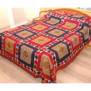   Work Cotton Thread Embroidery Bedspread   King Size