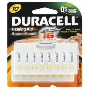  Duracell Batteries, Hearing Aid, Zinc Air, 10 16 batteries 
