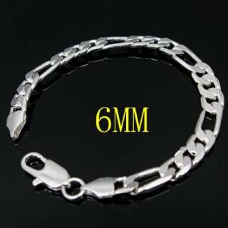925Sterling Silver Turely Mens Chain Bracelet 6MM BY92  