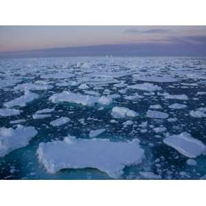Pack Ice at Midnight, Southern Ocean, Antarctic, Polar Regions 