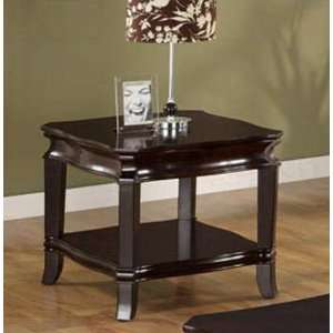 End Table with Storage Shelf in Deep Espresso Finish 