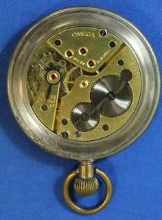 Circa 1943 Omega GSTP Military WWII Open Face Antique Pocket Watch 15j 