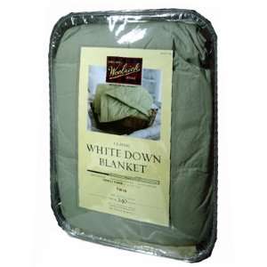  Woolrich Classic White Down Blanket   Twin Sage 